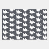 Weltfrieden weiß taube grau Weihnachten Geschenkpapier Set (Vorderseite)