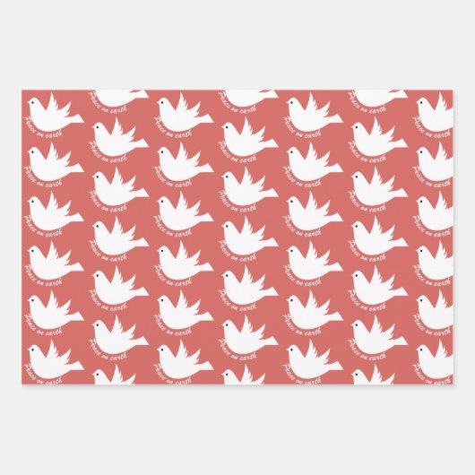 Weltfrieden weiß taube Weihnachten Geschenkpapier Set (Vorderseite 2)