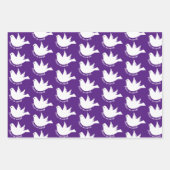 Weltfrieden weiße Taube lila Weihnachten Geschenkpapier Set (Vorderseite)