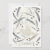 Weltfrieden White Dove Cream Weihnachtskarte Einladung (Vorderseite)