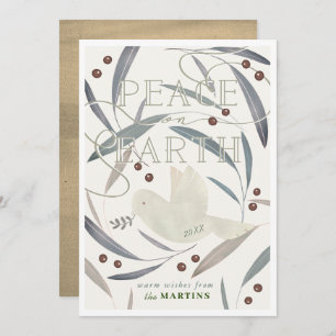 Weltfrieden White Dove Cream Weihnachtskarte Einladung