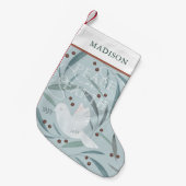 Weltfrieden White Dove Light Blue Holiday Kleiner Weihnachtsstrumpf (Vorderansicht (hängend))