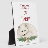 Weltfrieden White Fox Holiday Tabletop Fotoplatte (Seite)