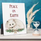 Weltfrieden White Fox Holiday Tabletop Fotoplatte (Seite)