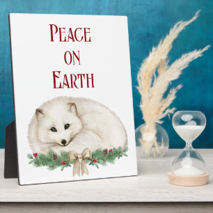 Weltfrieden White Fox Holiday Tabletop Fotoplatte