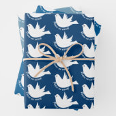 Weltfrieden White Taube Blau Weihnachten Geschenkpapier Set (Beispiel)