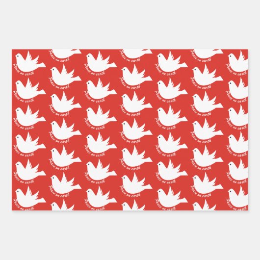 Weltfrieden White Taube Brauch Weihnachten Geschenkpapier Set (Vorderseite)