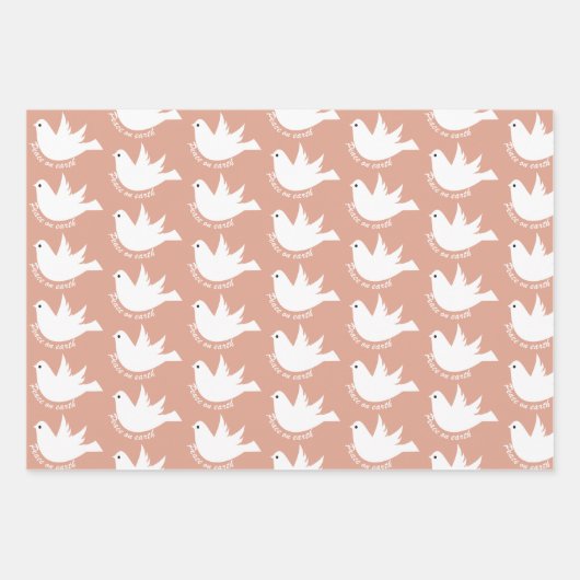 Weltfrieden White Taube Terracotta Weihnachten Geschenkpapier Set (Vorderseite 3)