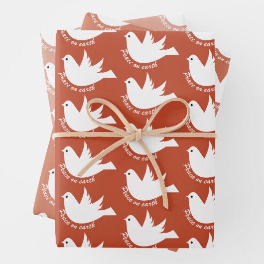 Weltfrieden White Taube Terracotta Weihnachten Geschenkpapier Set (Beispiel)