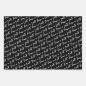 Weltfrieden Winter Black Pattern Geschenkpapier Set (Vorderseite)