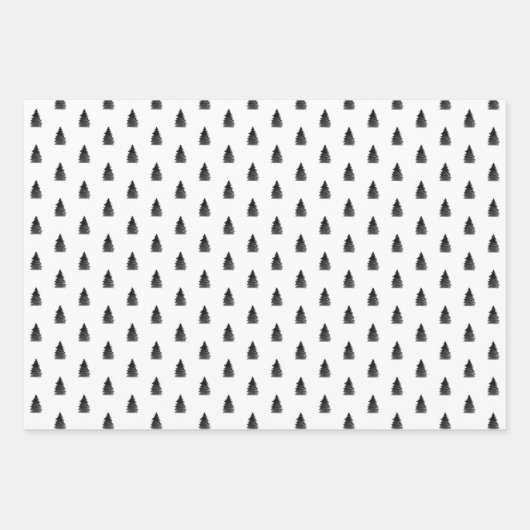 Weltfrieden Winter Black Patterns Geschenkpapier Set (Vorderseite 3)