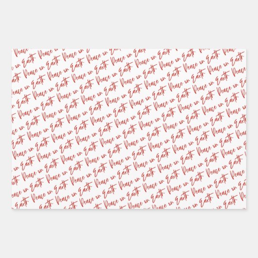 Weltfrieden Winter Botanische Berry-Muster Geschenkpapier Set (Vorderseite)