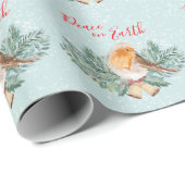 Weltfrieden Winter Robin Christliche Weihnachten Geschenkpapier (Rolleneckpunkt)