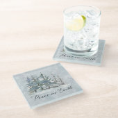 Weltfrieden Winterschneeszene Glasuntersetzer (Schrägansicht)