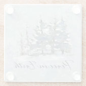 Weltfrieden Winterschneeszene Glasuntersetzer (Rückseite)