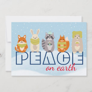 Weltfrieden Woodland Animes Flat Holiday Card Feiertagskarte