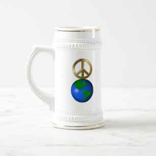 Weltfrieden Word Puzzle Beer Stein Bierglas