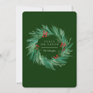 Weltfrieden Wreath Weihnachtsreise - Flat Card Feiertagskarte