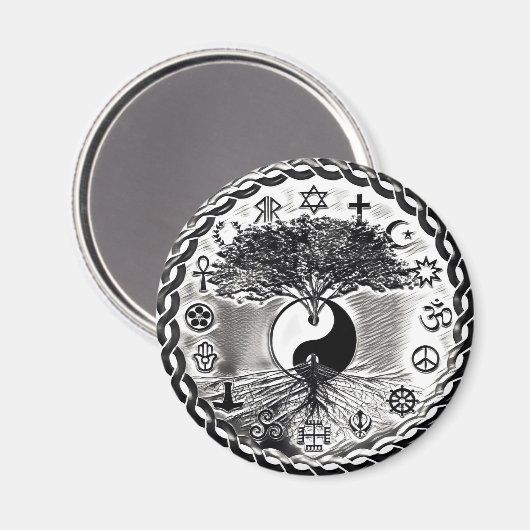 Weltfrieden Yin Yang Magnet (Vorderseite/Rückseite)