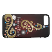 Weltfrieden-Zitat mit goldenem Weihnachtsbaum Case-Mate iPhone Hülle (Rückseite (Horizontal))