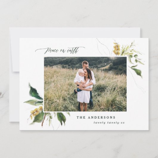 Weltfrieden zwei Fotos Feiertagskarte (Vorderseite)