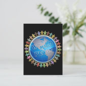 WELTFRIEDENHÄNDE AUF DER GANZEN WELT POSTKARTE (Stehend Vorderseite)