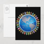 WELTFRIEDENHÄNDE AUF DER GANZEN WELT POSTKARTE (Vorne/Hinten)