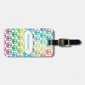 WeltfriedenMonogramm Gepäckanhänger (Vorderseite horizontal)