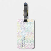 WeltfriedenMonogramm Gepäckanhänger (Rückseite vertikal)