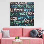 Weltfriedenserfarbene Liebe Friedlich Leinwanddruck (Insitu (Wohnzimmer))