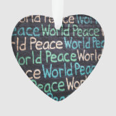 Weltfriedenserfarbene Liebe Friedlich Ornament (Vorderseite)