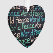 Weltfriedenserfarbene Liebe Friedlich Ornament (Vorderseite)