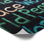 Weltfriedenserfarbene Liebe Friedlich Poster (Ecke)