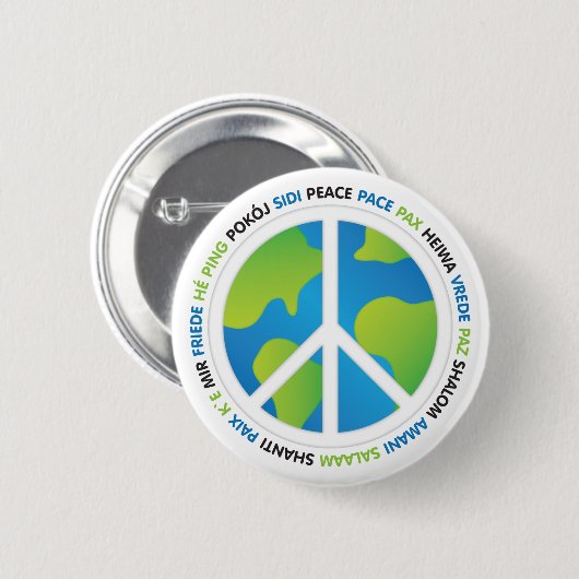 Weltfriedensprachen Button (Vorne & Hinten)
