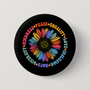 Weltfriedensstifter Sonnenblumenblumengestelle Button
