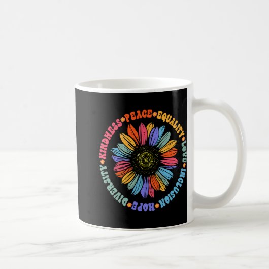 Weltfriedensstifter Sonnenblumenblumengestelle Kaffeetasse (Rechts)