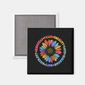 Weltfriedensstifter Sonnenblumenblumengestelle Magnet (Vorderseite/Rückseite)