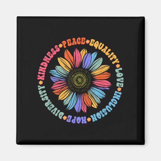 Weltfriedensstifter Sonnenblumenblumengestelle Magnet (Vorne)