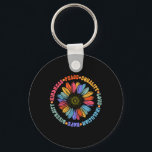 Weltfriedensstifter Sonnenblumenblumengestelle Schlüsselanhänger<br><div class="desc">Weltfriedensstifter Sonnenblumen Blumengestelle Kindheit Frieden Gleichheit Liebe Hoffnung Diversity Menschenrechte Schwarze Blütenblume Muster</div>