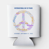 Weltfriedenstag - ein Zeichen für Frieden Dosenkühler (Rückseite)