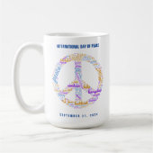 Weltfriedenstag - ein Zeichen für Frieden Kaffeetasse (Links)