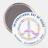 Weltfriedenstag - ein Zeichen für Frieden Magnet (Vorderseite/Rückseite)