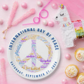 Weltfriedenstag - ein Zeichen für Frieden Pappteller (Party)