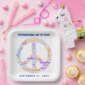 Weltfriedenstag - ein Zeichen für Frieden Pappteller (Party)