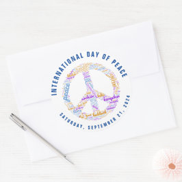 Weltfriedenstag - ein Zeichen für Frieden Runder Aufkleber