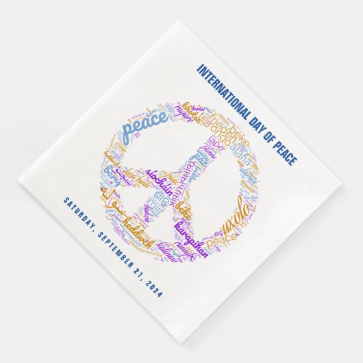 Weltfriedenstag - ein Zeichen für Frieden Serviette (Ecke)