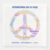 Weltfriedenstag - ein Zeichen für Frieden Serviette (Vorderseite)
