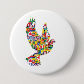 Weltfriedenstove aus internationalen Flaggen Button (Vorderseite)