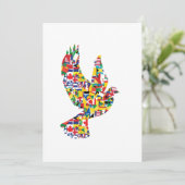 Weltfriedenstove aus internationalen Flaggen Einladung (Stehend Vorderseite)