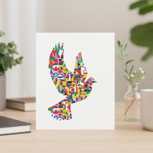 Weltfriedenstove aus internationalen Flaggen Einladung